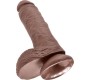 King Cock 8" COCK BROWN WITH BALLS 20.3 CM