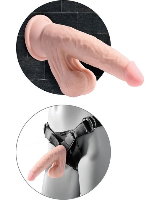 King Cock Plus KING COCK - PLUS 3D DILDO SWINGING BALLS 12.7 CM