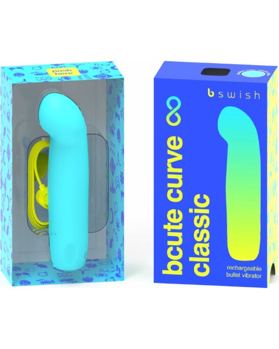 B Swish BCUTE CURVE INFINITE CLASSIC RECHARGEABLE VIBRATOR BLUE SILICONE