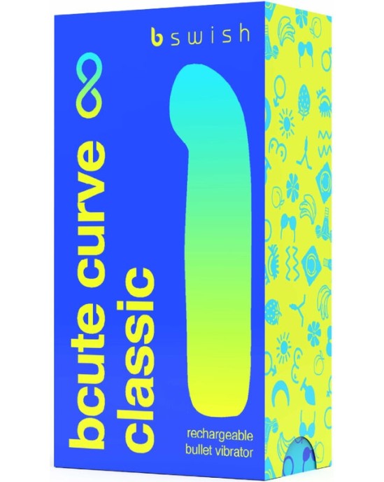 B Swish BCUTE CURVE INFINITE CLASSIC RECHARGEABLE VIBRATOR BLUE SILICONE