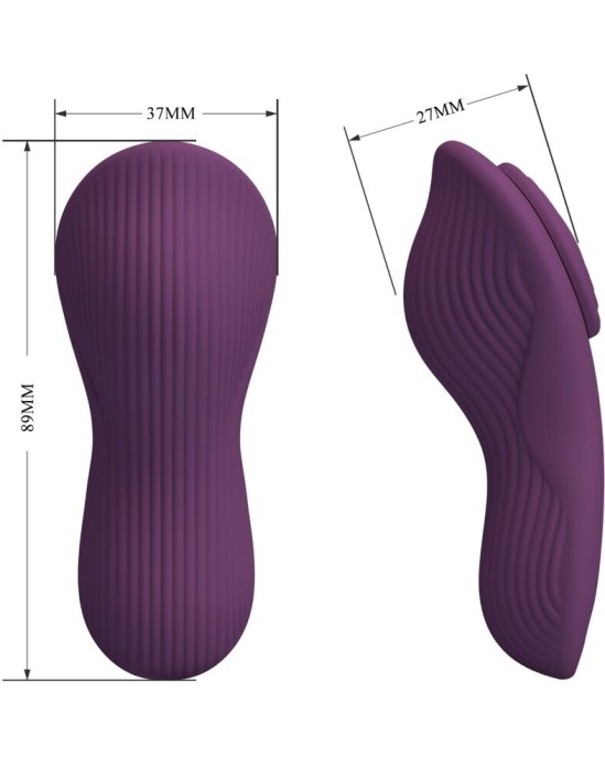 Pretty Love MANE LAY ON CLITORIS MASSAGER 10 VIBRATIONS REMOTE CONTROL PURPLE