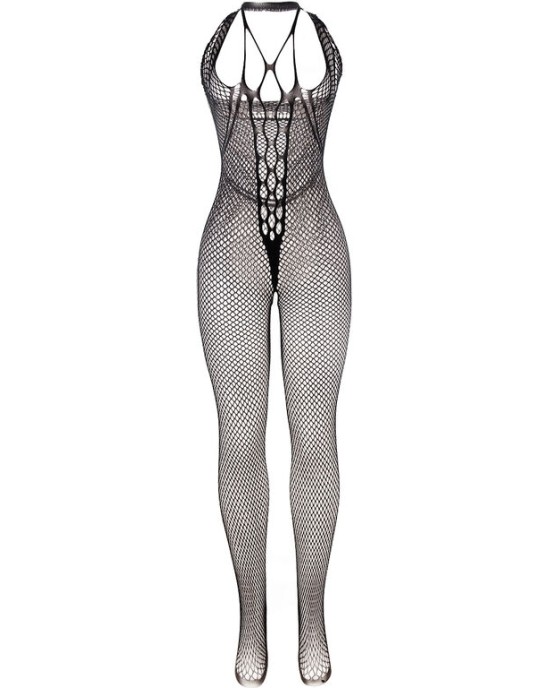 Subblime Bodystockings SUBBLIME - 951788 LONG FISHNET BODYSTOCKING WITH STRAPS ON CHEST AND BACK BLACK ONE SIZE