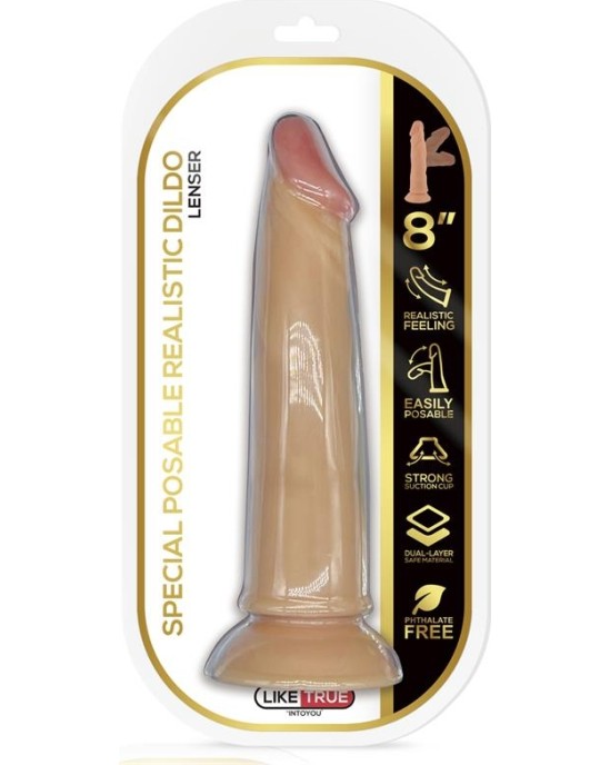Liketrue Lenser Articulable-Posable Realistic Dildo 8 Flesh