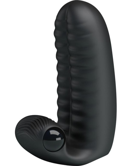 Prettylove Finger Sleeve with vibration Abbott Black