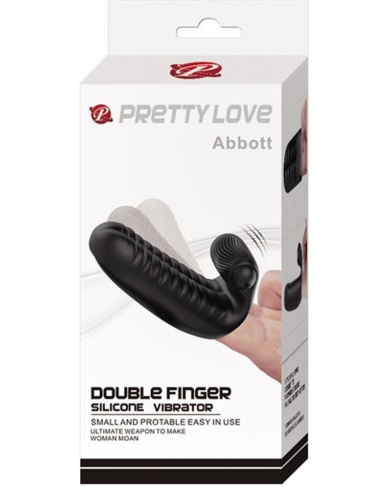 Prettylove Finger Sleeve with vibration Abbott Black