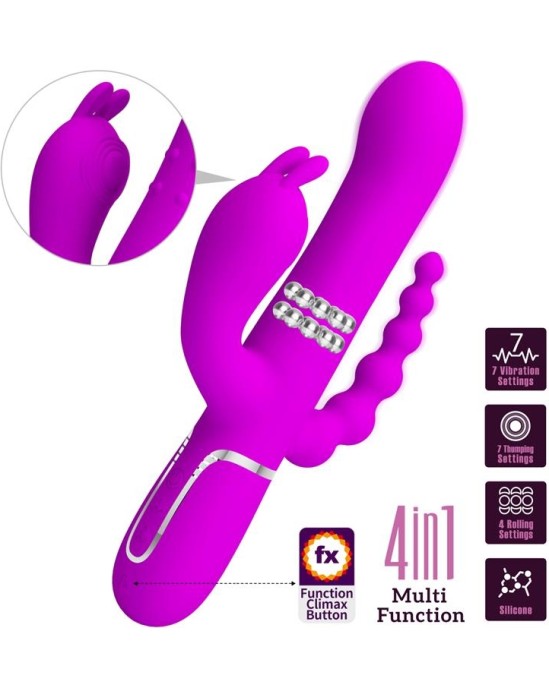 Prettylove Cammy 4 in 1 Vibe with Rotating Balls and Anal Chain