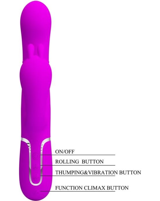 Prettylove Cammy 4 in 1 Vibe with Rotating Balls and Anal Chain