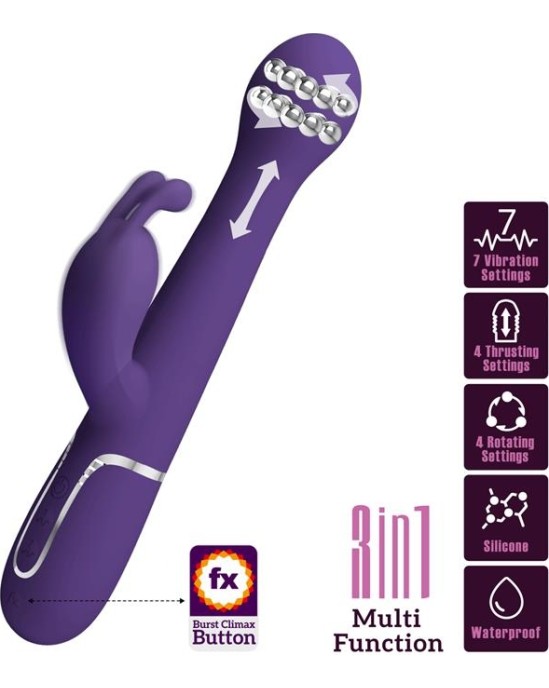 Prettylove Vibrator wt Rotation and Thrusting Twinkled