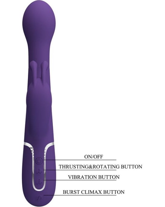 Prettylove Vibrator wt Rotation and Thrusting Twinkled