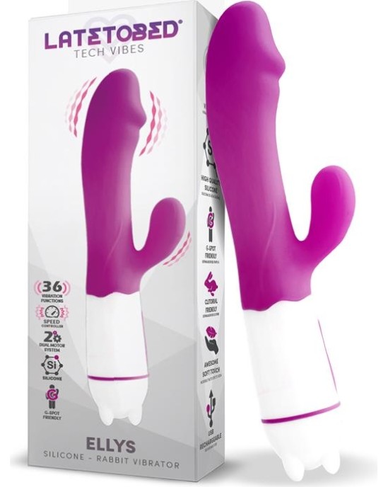 Latetobed Ellys USB Vibration 36 Functions Silicone Purple