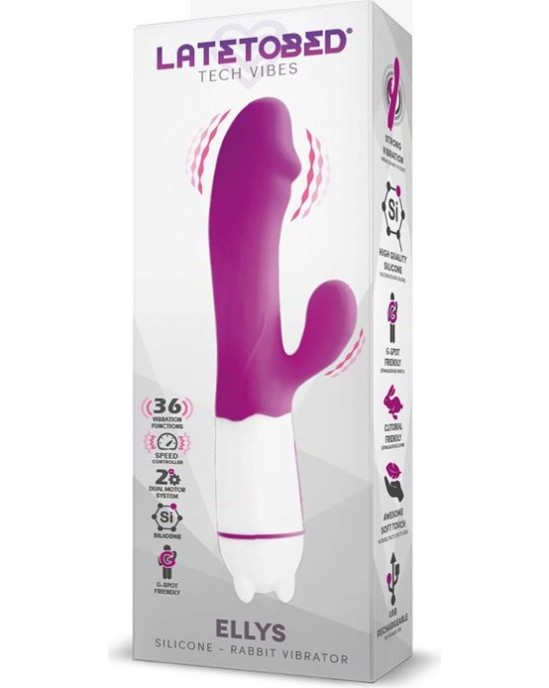 Latetobed Ellys USB Vibration 36 Functions Silicone Purple