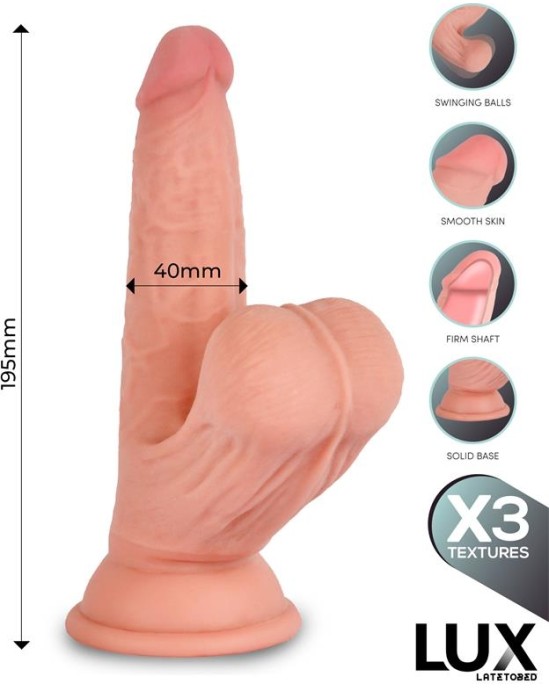 LUX Lars Triple Density Dildo with Swinging Balls 7.6