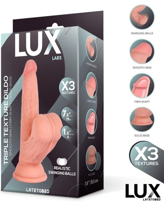 LUX Lars Triple Density Dildo with Swinging Balls 7.6