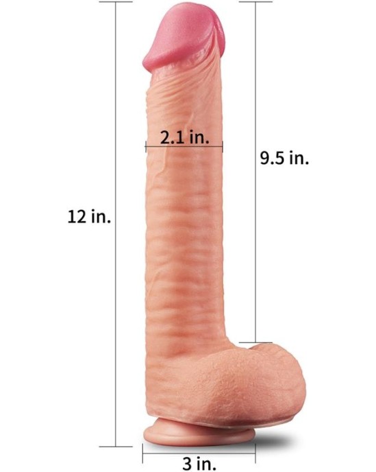 Lovetoy Dildo Nature 12 Dual Layer Flesh