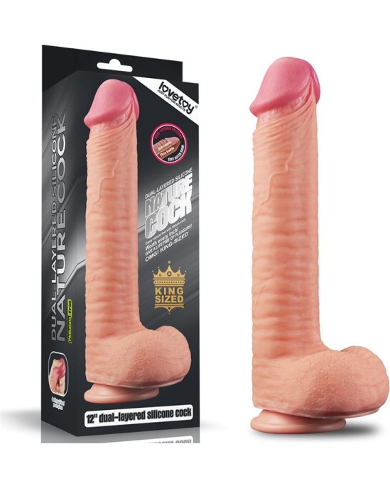Lovetoy Dildo Nature 12 Dual Layer Flesh