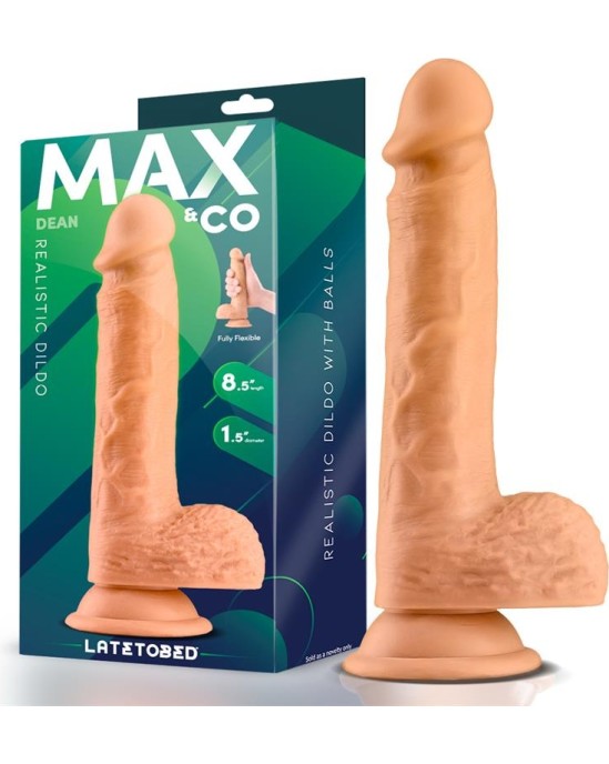 Max & Co Dean Realistic Dildo with Testicles 8.5 Flesh