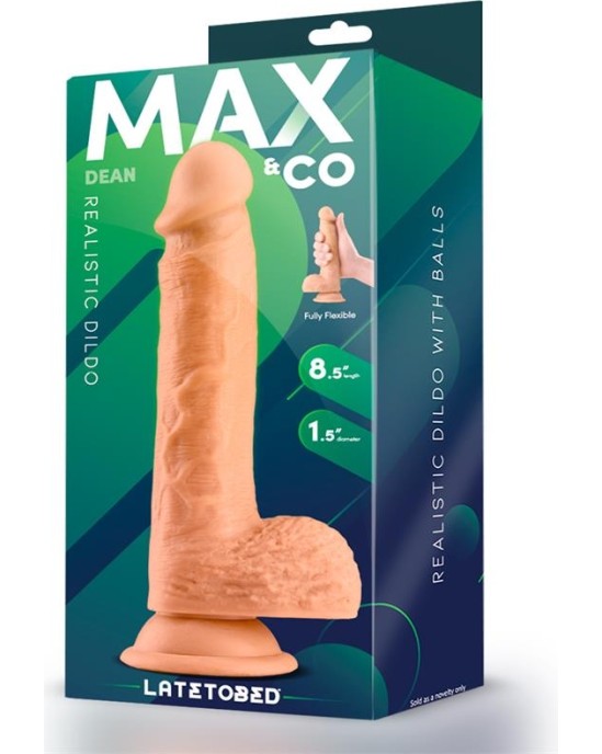 Max & Co Dean Realistic Dildo with Testicles 8.5 Flesh