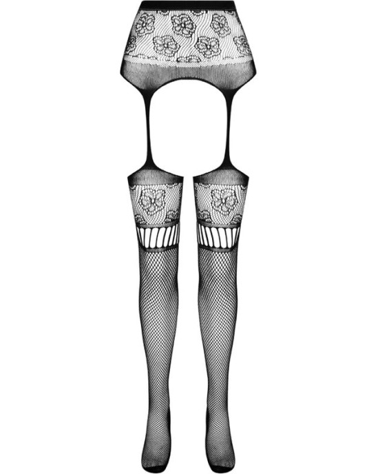 Passion Woman Garter & Stock PASSION - S030 TIGHTS WITH BLACK GARTER ONE SIZE