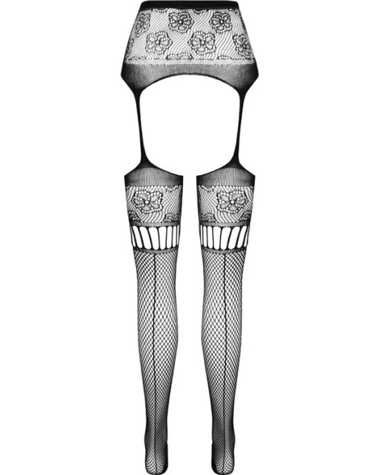 Passion Woman Garter & Stock PASSION - S030 TIGHTS WITH BLACK GARTER ONE SIZE
