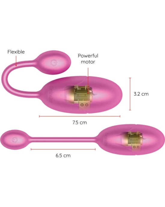 Oninder ТОКИО ВИБРАЦИОННОЕ ЯЙЦО РОЗОВОЕ 7,5 Х 3,2 СМ БЕСПЛАТНОЕ ПРИЛОЖЕНИЕ