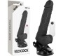 Basecock Reālistisks vibrators ar sēkliniekiem un pulti 19,5cm melns