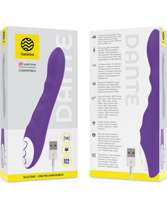 Galatea DANTE LILAC VIBRATOR COMPATIBLE WITH WATCHME WIRELESS TECHNOLOGY