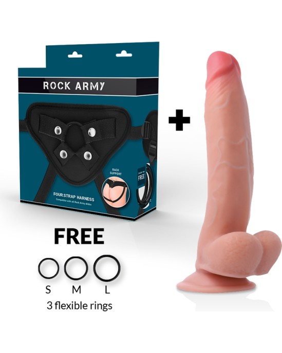Rock Army Strap-on biksītes ar dubultā blīvuma Dildo 23cm