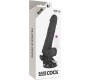 Basecock Reālistisks vibrators ar sēkliniekiem un pulti 19,5cm melns