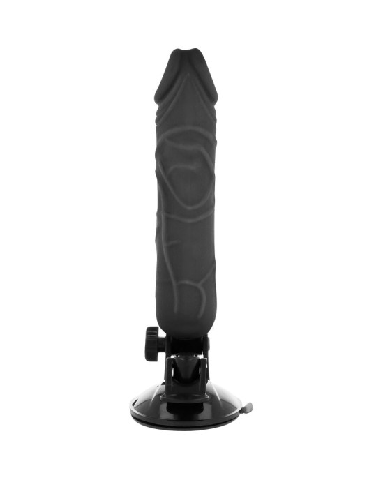 Basecock Reālistisks vibrators ar pulti melns 20 CM