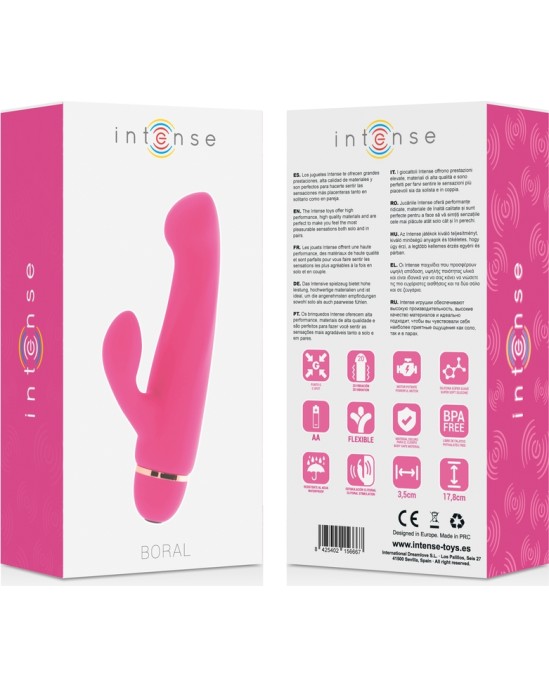 Intense Fun Vibrators ar klitora stimulātoru rozā