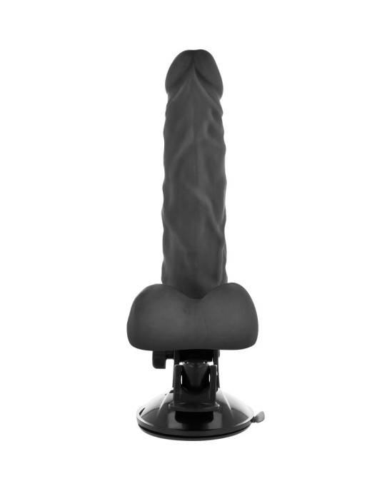 Basecock Reālistisks vibrators ar pulti melns 21 CM