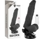 Basecock Reālistisks vibrators ar pulti melns 21 CM