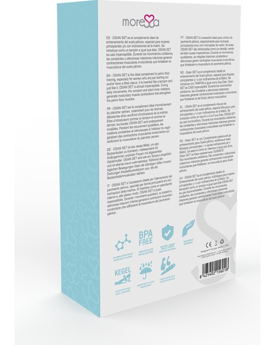 Moressa Silikona vaginālās bumbiņas komplekts tirkīza