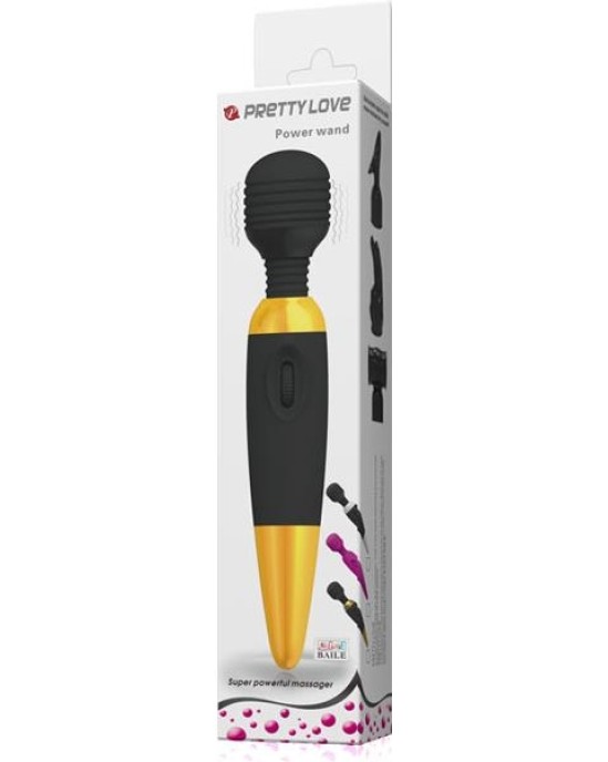 Prettylove Pretty Love Massager Power Wand Black and Gold