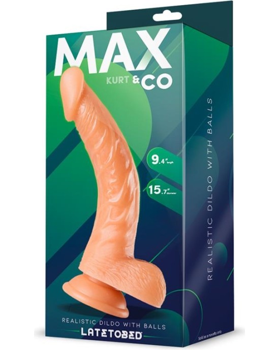 Max & Co Kurt Realistic Dildo with Testicles Flesh 9,4 - 24 cm