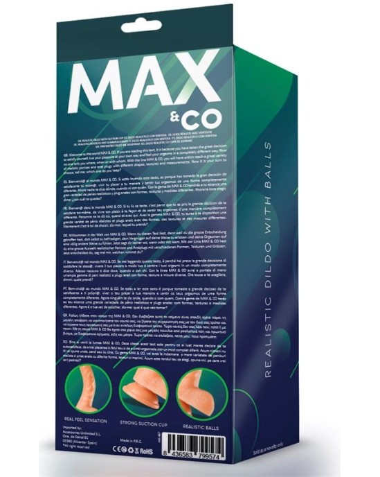 Max & Co Kurt Realistic Dildo with Testicles Flesh 9,4 - 24 cm