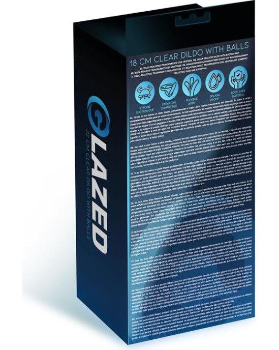 Glazed Realistic Dildo with Testicles Crystal Material 18 cm