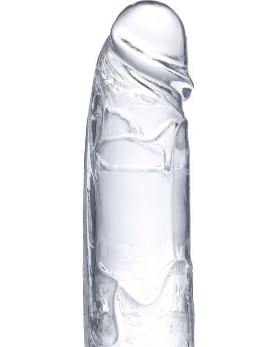 Glazed Realistic Dildo with Testicles Crystal Material 18 cm