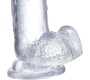 Glazed Realistic Dildo with Testicles Crystal Material 18 cm
