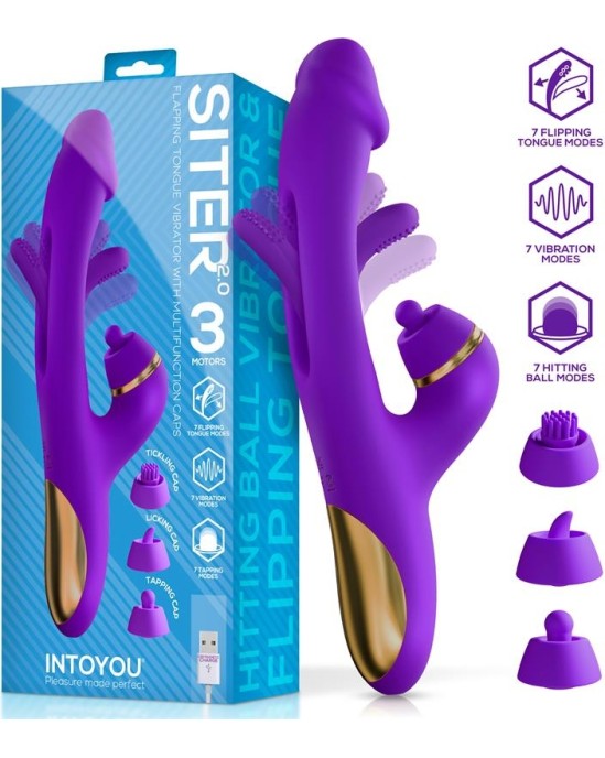 Intoyou Siter 2.0 Flapping Tongue with Hitting Ball Vibrator with Caps