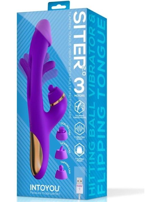 Intoyou Siter 2.0 Flapping Tongue with Hitting Ball Vibrator with Caps