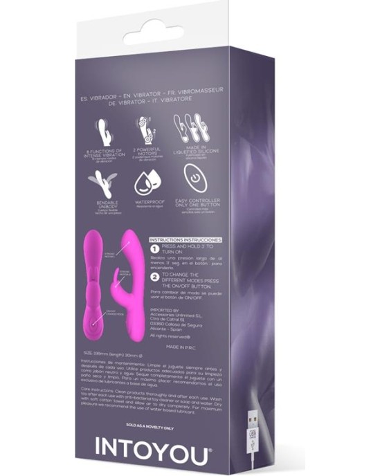 Intoyou Mauve Unibody Liquefied Silicone Vibe USB Pink