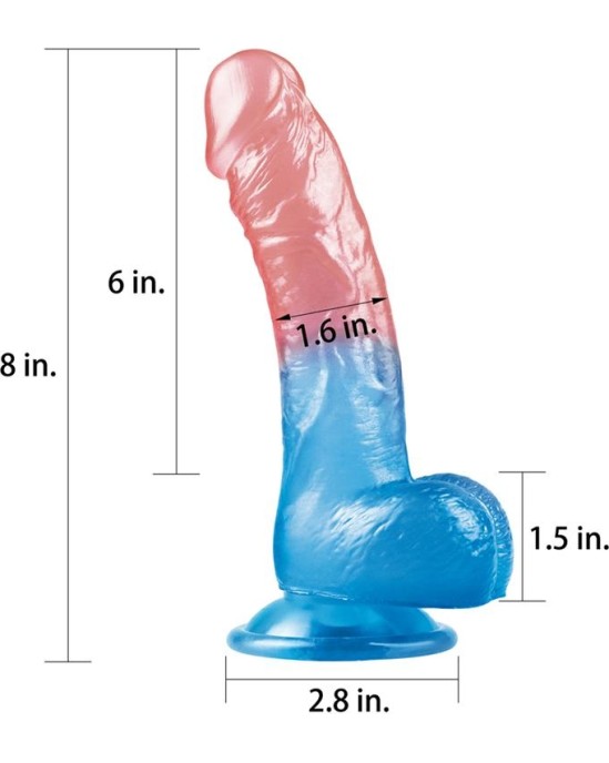 Lovetoy Dildo Dazzle Studs 8 Pink and Blue