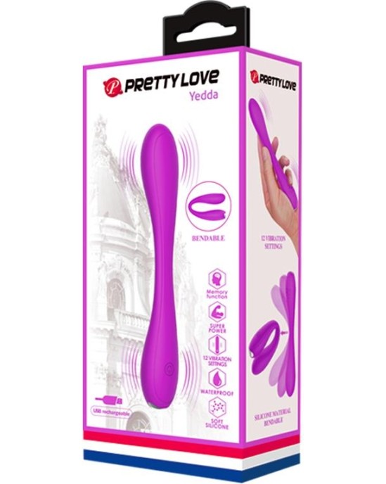 Prettylove Yedda Vibrator Bendable USB Silicone Purple