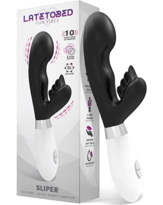 Latetobed Sliper Rabbit Vibe Silicone Black