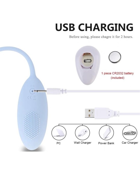 A-Gusto Vibrating Egg with Remote Control Blue