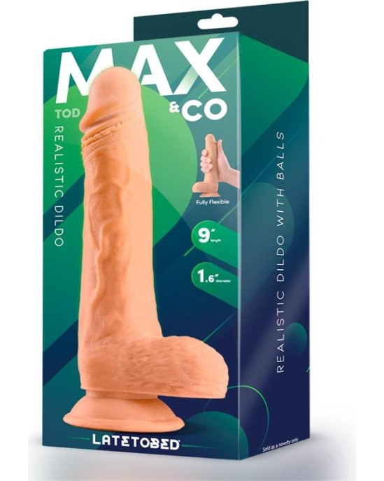 Max & Co Tod Realistic Dildo with Testicles 9 Flesh
