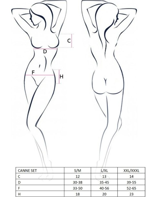 Passion Woman Sets PASSION - WOMAN CANNE SET BLACK SIZE L/XL