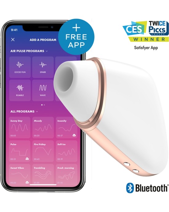 Satisfyer Connect SATISFYER - LOVE TRIANGLE AIR PULSE STIMULATOR & VIBRATOR WHITE