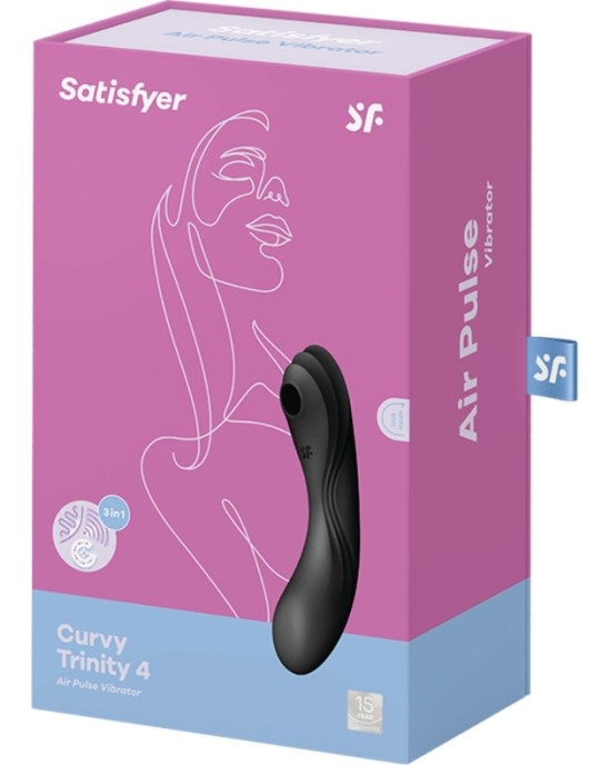 Satisfyer Air Pulse SATISFYER CURVY TRINITY 4 AIR PULSE VIBRATOR - melns